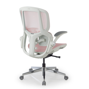 ergonomische bureaustoel wit roze erghos one zonder hoofdsteun netstof mesh 3d verstelbare armleuningen dubbele lumbale steun 11