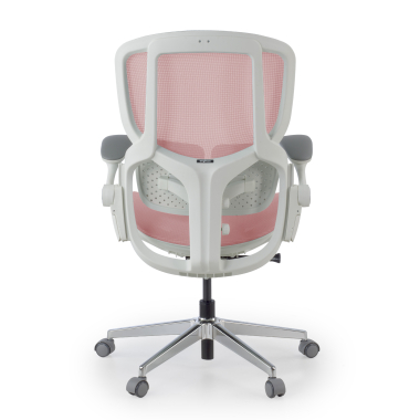 ergonomische bureaustoel wit roze erghos one zonder hoofdsteun netstof mesh 3d verstelbare armleuningen dubbele lumbale steun 12