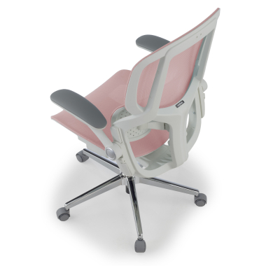 ergonomische bureaustoel wit roze erghos one zonder hoofdsteun netstof mesh 3d verstelbare armleuningen dubbele lumbale steun 13