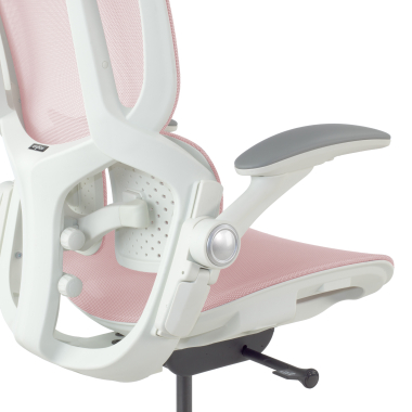 ergonomische bureaustoel wit roze erghos one met hoofdsteun netstof mesh 3d verstelbare armleuningen dubbele lumbale steun hoofdsteun 14