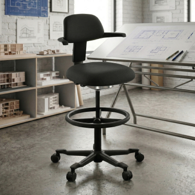ergonomische kruk zwart erghos stof zonder armleuningen 2
