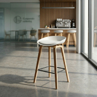 Barkruk Helsinki in Scandinavische stijl met houten poten