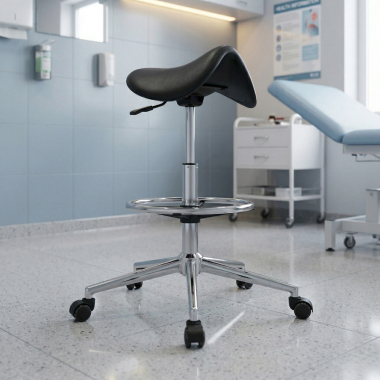 werkkruk zwart ergonomisch kunststof zonder armleuningen 2