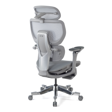 ergonomische bureaustoel grijs erghos x4 pro netstof mesh 6d verstelbare armleuningen dubbele lumbale steun hoofdsteun uitschuifbare voetensteun 14