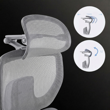 ergonomische bureaustoel grijs erghos x4 pro netstof mesh 6d verstelbare armleuningen dubbele lumbale steun hoofdsteun uitschuifbare voetensteun 8