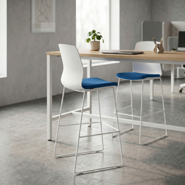bureaukruk blauw bureauhocker stof zonder armleuningen 2