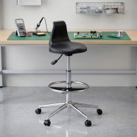 Werkkruk met rugleuning Polytec, ergonomisch