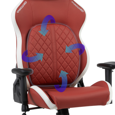 gamestoel wit rood vanguard kunstleder beweegbare armleuningen hoofdsteun kussen hoofdsteun 5