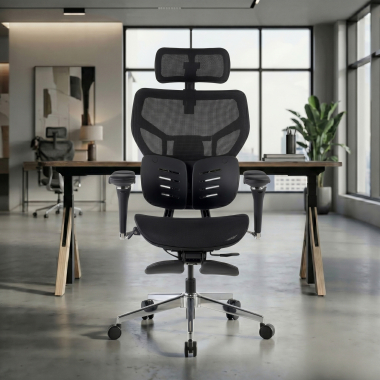 ergonomische bureaustoel zwart erghos x3 netstof mesh 5d verstelbare armleuningen dubbele lumbale steun hoofdsteun 2