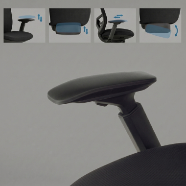 ergonomische bureaustoel zwart gemini stof 4d verstelbare armleuningen 7