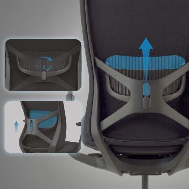 ergonomische bureaustoel zwart gemini stof 4d verstelbare armleuningen 6