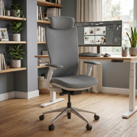 Ergonomische bureaustoel Gemini, 4D-armleuningen en lendensteun