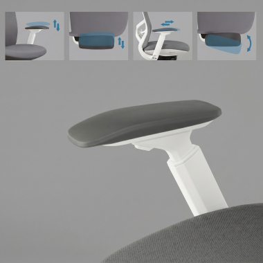 ergonomische bureaustoel grijs gemini stof 4d verstelbare armleuningen 7