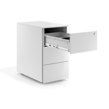 ladeblok wit 3 laden smal model metaal 4