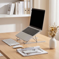 Laptop standaard van aluminium, opvouwbaar en verstelbaar in 6 hoogtes