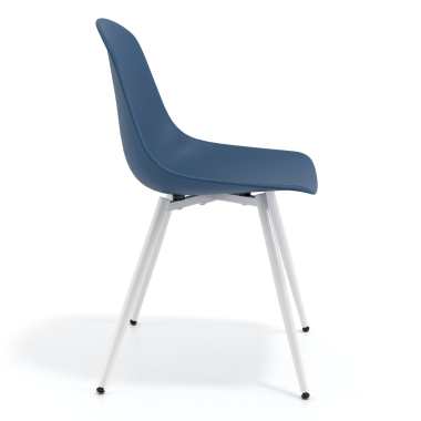 vergaderstoel wit blauw 4 poten kunststof zonder armleuningen 3