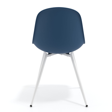 vergaderstoel wit blauw 4 poten kunststof zonder armleuningen 4