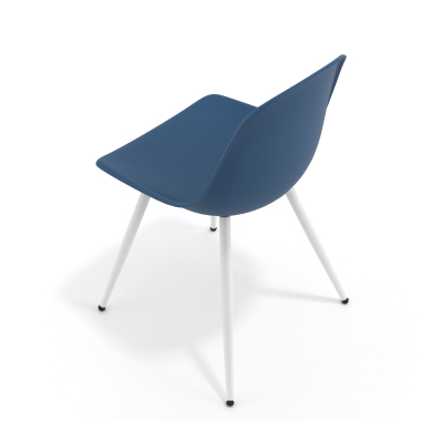 vergaderstoel wit blauw 4 poten kunststof zonder armleuningen 7