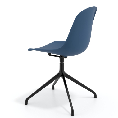 kuipstoel zwart blauw basis piramide kunststof zonder armleuningen 5