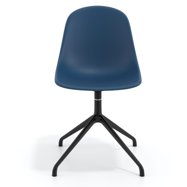 kuipstoel zwart blauw basis piramide kunststof zonder armleuningen 6