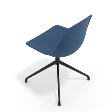 kuipstoel zwart blauw basis piramide kunststof zonder armleuningen 7