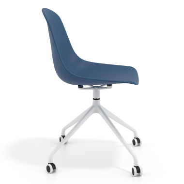 kuipstoel blauw met wielen kunststof zonder armleuningen 3