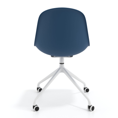 kuipstoel blauw met wielen kunststof zonder armleuningen 4