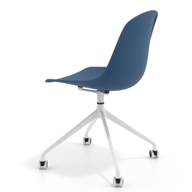 kuipstoel blauw met wielen kunststof zonder armleuningen 5
