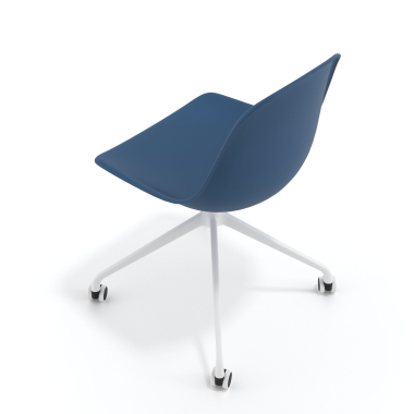 kuipstoel blauw met wielen kunststof zonder armleuningen 7