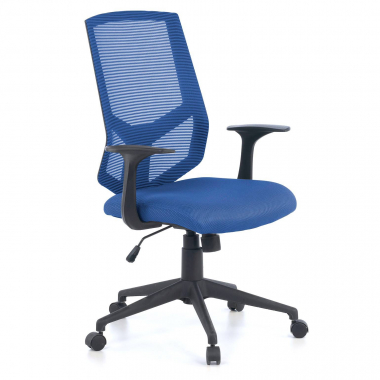 draaistoel blauw archer netstof mesh vaste armleuningen lumbale steun 1