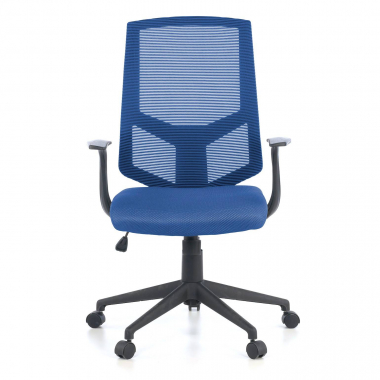 draaistoel blauw archer netstof mesh vaste armleuningen lumbale steun 3