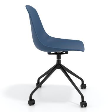 kuipstoel blauw met wielen kunststof zonder armleuningen 3