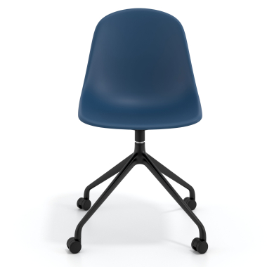 kuipstoel blauw met wielen kunststof zonder armleuningen 6