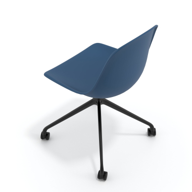 kuipstoel blauw met wielen kunststof zonder armleuningen 7
