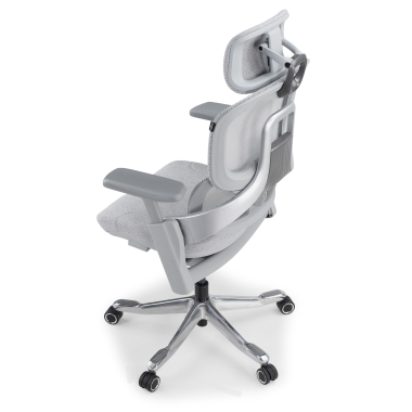 ergonomische bureaustoel wit grijs ergonomische stoel zenpro aluminium netstof mesh 4d verstelbare armleuningen dubbele lumbale steun hoofdsteun 17