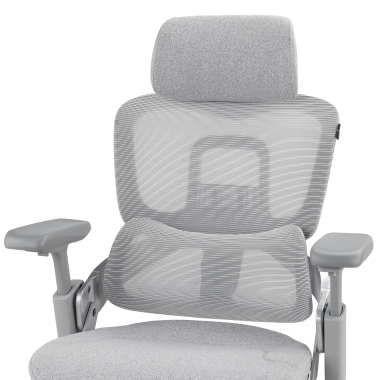 ergonomische bureaustoel wit grijs ergonomische stoel zenpro aluminium netstof mesh 4d verstelbare armleuningen dubbele lumbale steun hoofdsteun 5