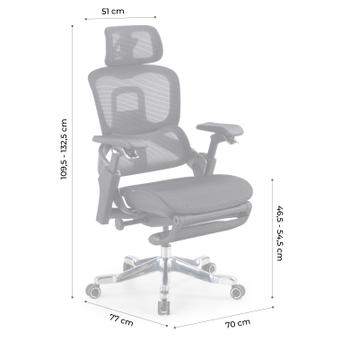 ergonomische bureaustoel wit grijs ergonomische stoel zenmax aluminium voetensteun netstof mesh 4d verstelbare armleuningen dubbele lumbale steun hoofdsteun uitschuifbare voetensteun 20