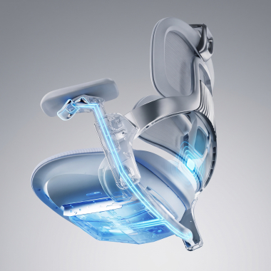 ergonomische bureaustoel wit grijs ergonomische stoel zenmax aluminium voetensteun netstof mesh 4d verstelbare armleuningen dubbele lumbale steun hoofdsteun uitschuifbare voetensteun 7
