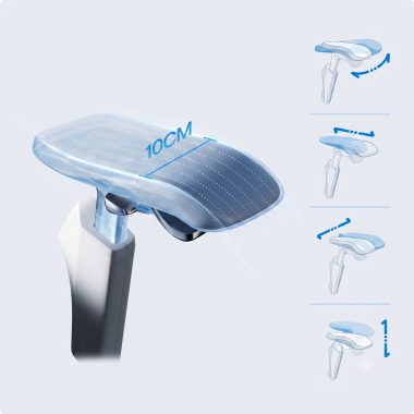 ergonomische bureaustoel wit grijs ergonomische stoel zenmax aluminium voetensteun netstof mesh 4d verstelbare armleuningen dubbele lumbale steun hoofdsteun uitschuifbare voetensteun 10