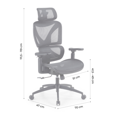 ergonomische bureaustoel wit grijs velstrom netstof mesh 3d verstelbare armleuningen dubbele lumbale steun hoofdsteun 17