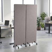 Scheidingswand voor kantoor Fold met twee panelen, akoestisch, gestoffeerd en modulair