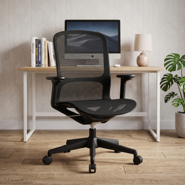 design bureaustoel zwart muse netstof mesh 3d verstelbare armleuningen 2