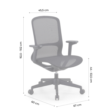 design bureaustoel zwart muse netstof mesh 3d verstelbare armleuningen 11