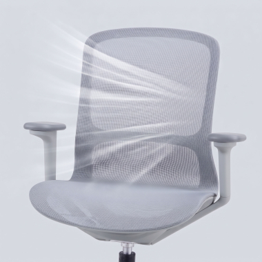 design bureaustoel grijs muse netstof mesh 3d verstelbare armleuningen 10