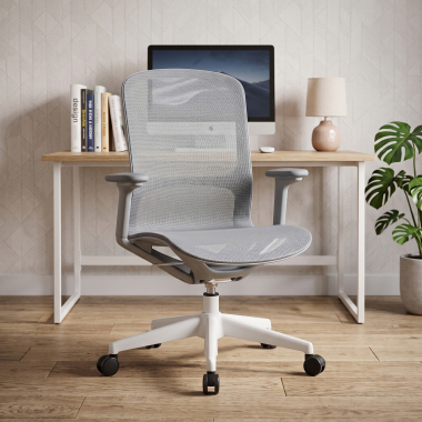 design bureaustoel grijs muse netstof mesh 3d verstelbare armleuningen 2