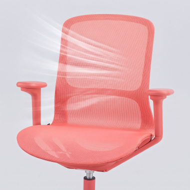 design bureaustoel rood muse netstof mesh 3d verstelbare armleuningen 11