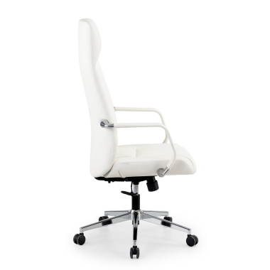 luxe bureaustoel wit armani echt leder vaste armleuningen 4