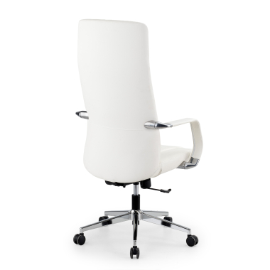 luxe bureaustoel wit armani echt leder vaste armleuningen 8