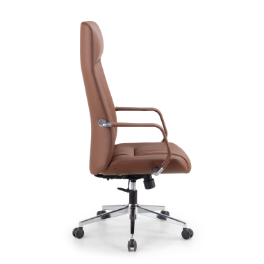 luxe bureaustoel bruin armani echt leder vaste armleuningen 4