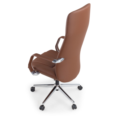 luxe bureaustoel bruin armani echt leder vaste armleuningen 9